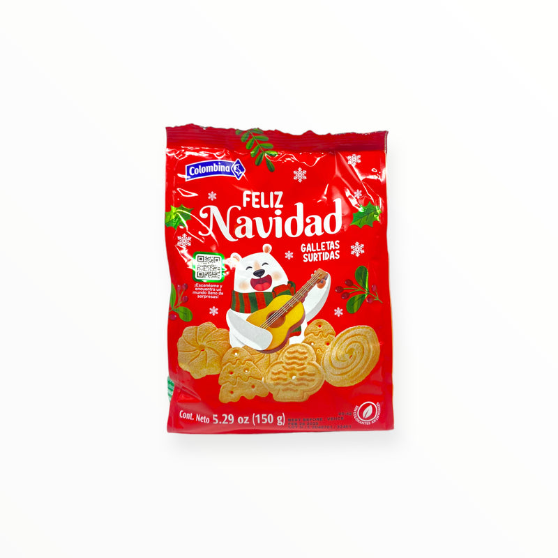 Colombina - Bolsita de Galletas Surtidas ''Feliz Navidad'' 5.29oz