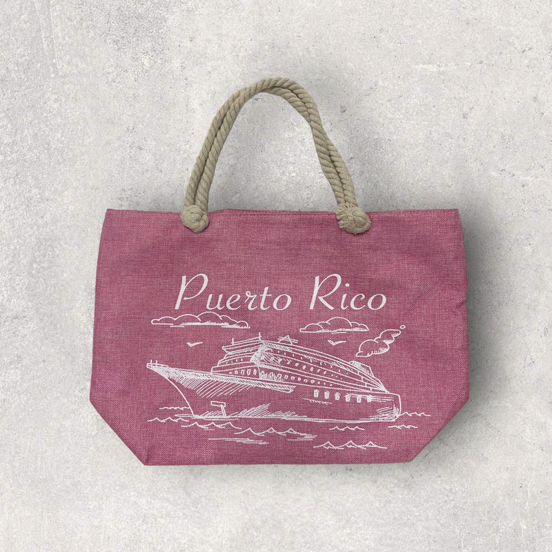 Souvenirs de Puerto Rico - Bolsos de Playa / Color Rosa Pastel