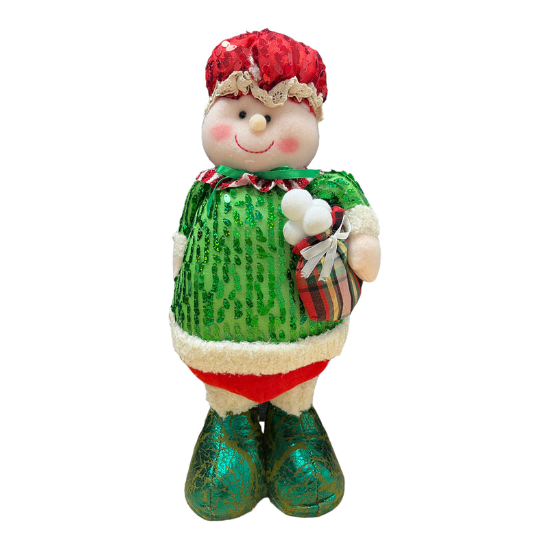 Standing Ornament Plush - (Santa Claus y Miss Claus) Red / Green 12"