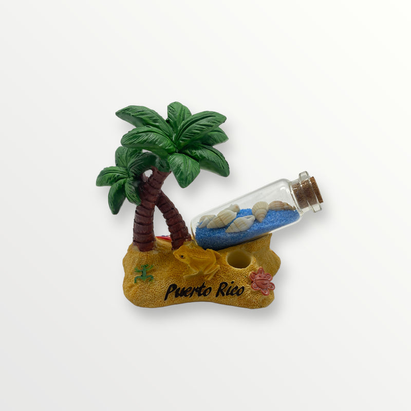Souvenirs de Puerto Rico - Lapiceros con Botella / Palmas (8.3cm)