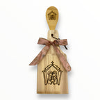 Artesanía en Madera - Set Tostonera y Cuchara A (Puerto Rico/Navidad)