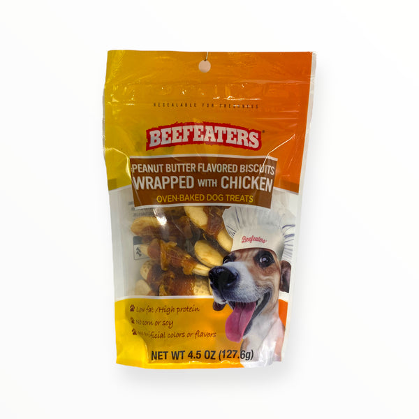 Beefeaters - Galletas con Sabor a Mantequilla de Maní Envueltas con Pollo 4.5oz