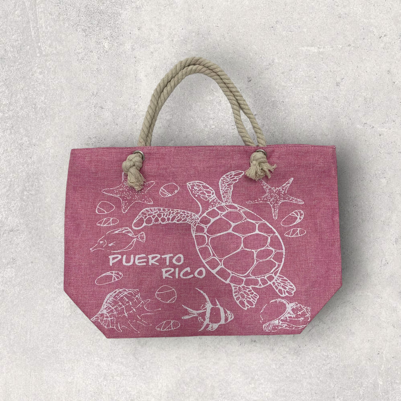 Souvenirs de Puerto Rico - Bolsos de Playa / Color Rosa Pastel