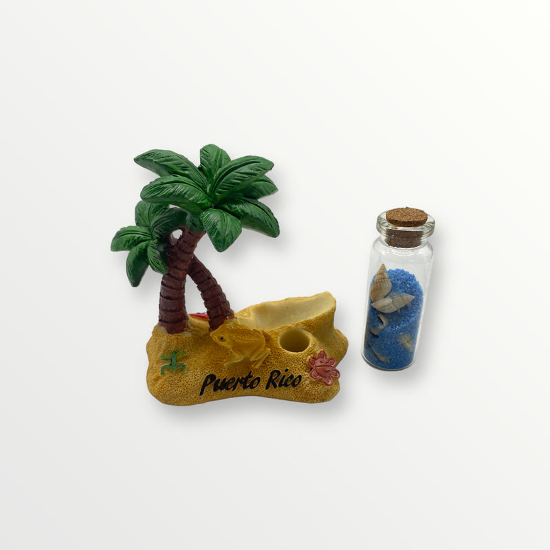 Puerto Rico Souvenirs - Pencil Cases with Bottle / Palms (8.3cm)