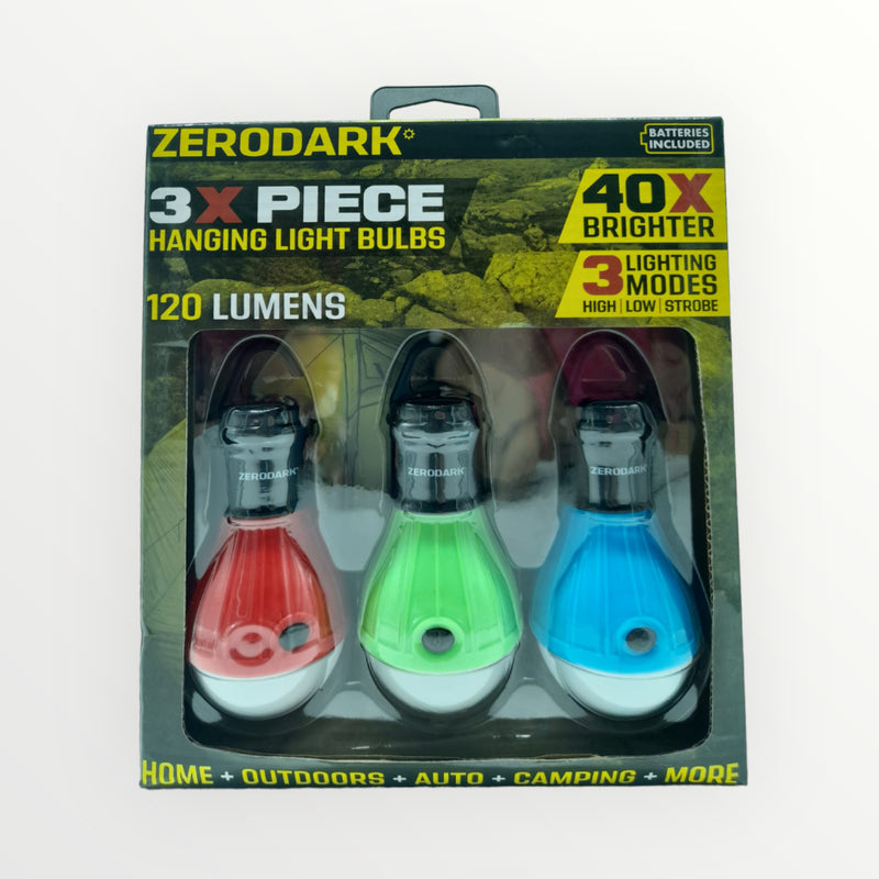 ZERODARK - Hanging Light Bulbs 120 lumens/3pcs (Batteries Included)