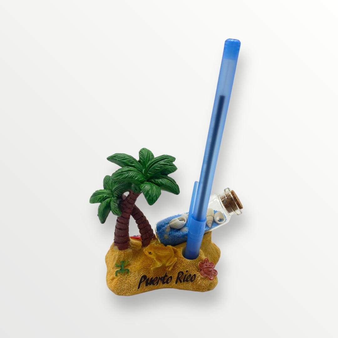 Souvenirs de Puerto Rico - Lapiceros con Botella / Palmas (8.3cm)