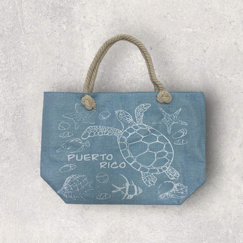 Souvenirs de Puerto Rico - Bolsos de Playa / Color Azul Pastel