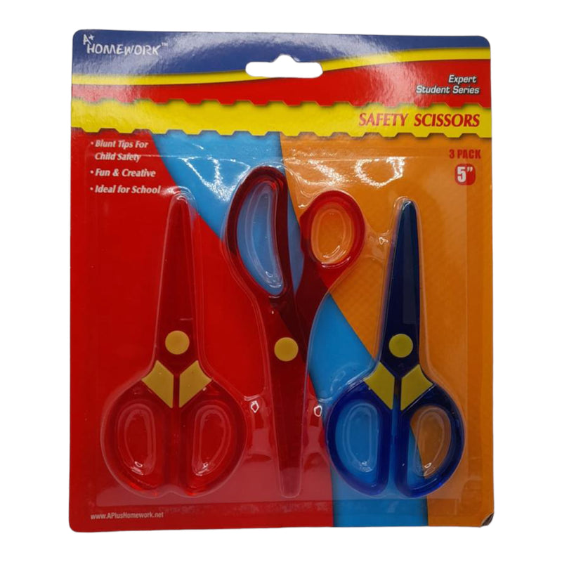 A+ Homework - Safety Scissors ( 3 Pack)