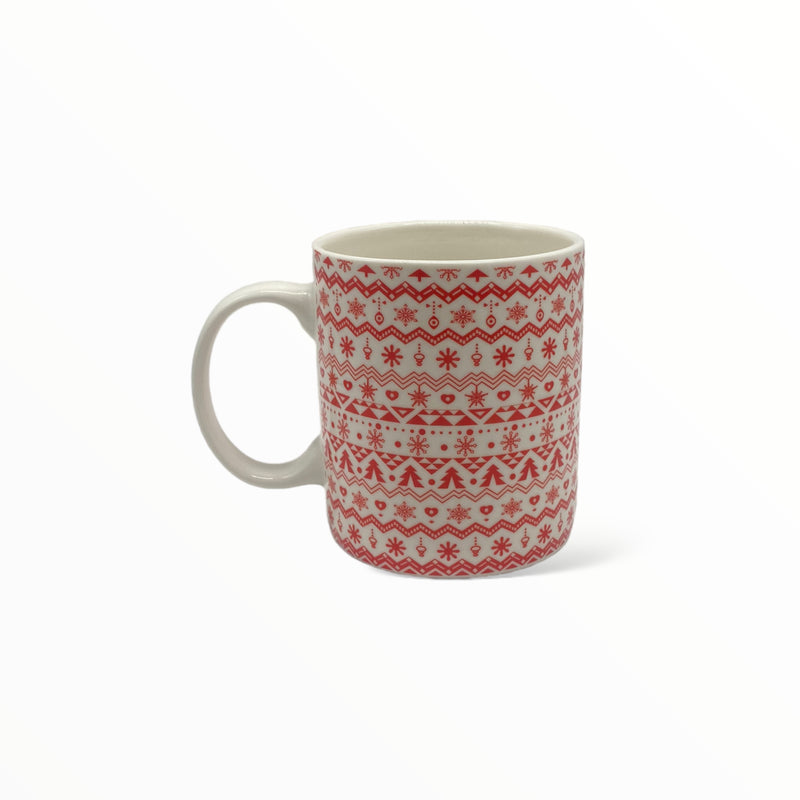 Christmas Day - Tazas Navideñas / Copos de Nieve y Árboles Tonos Rojos