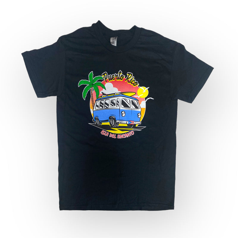 Souvenir de Puerto Rico - Camisas Negras con Logo sobre Puerto Rico T-SHIRT