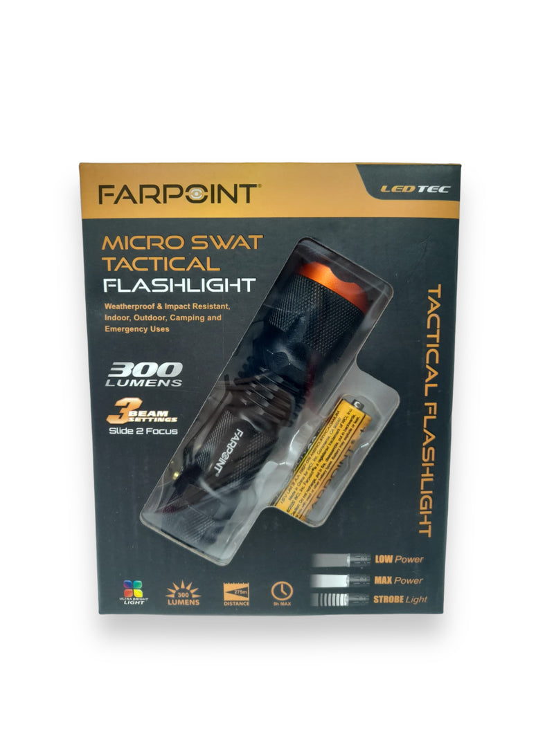 FARPOINT - Micro Swat Tactical Flashlight 300 Lumens