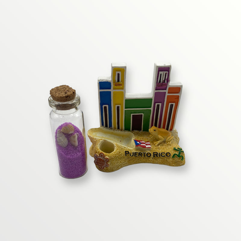 Puerto Rico Souvenirs - Pencils with Bottle / San Juan Houses (8.3cm)