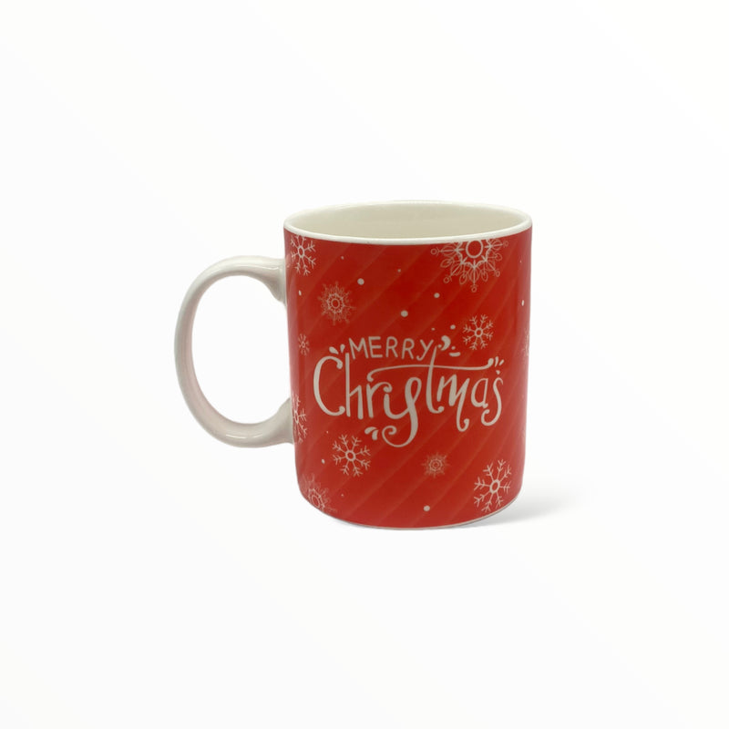 Christmas Day - Tazas Navideñas / Copos de Nieve y Árboles Tonos Rojos