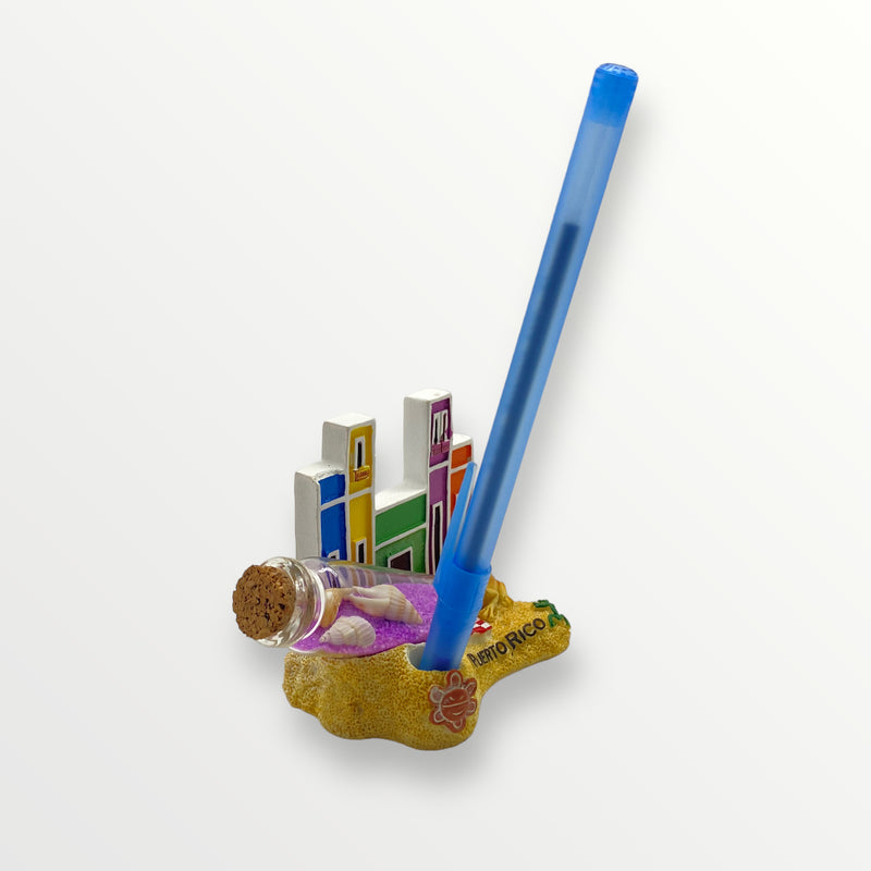 Puerto Rico Souvenirs - Pencils with Bottle / San Juan Houses (8.3cm)