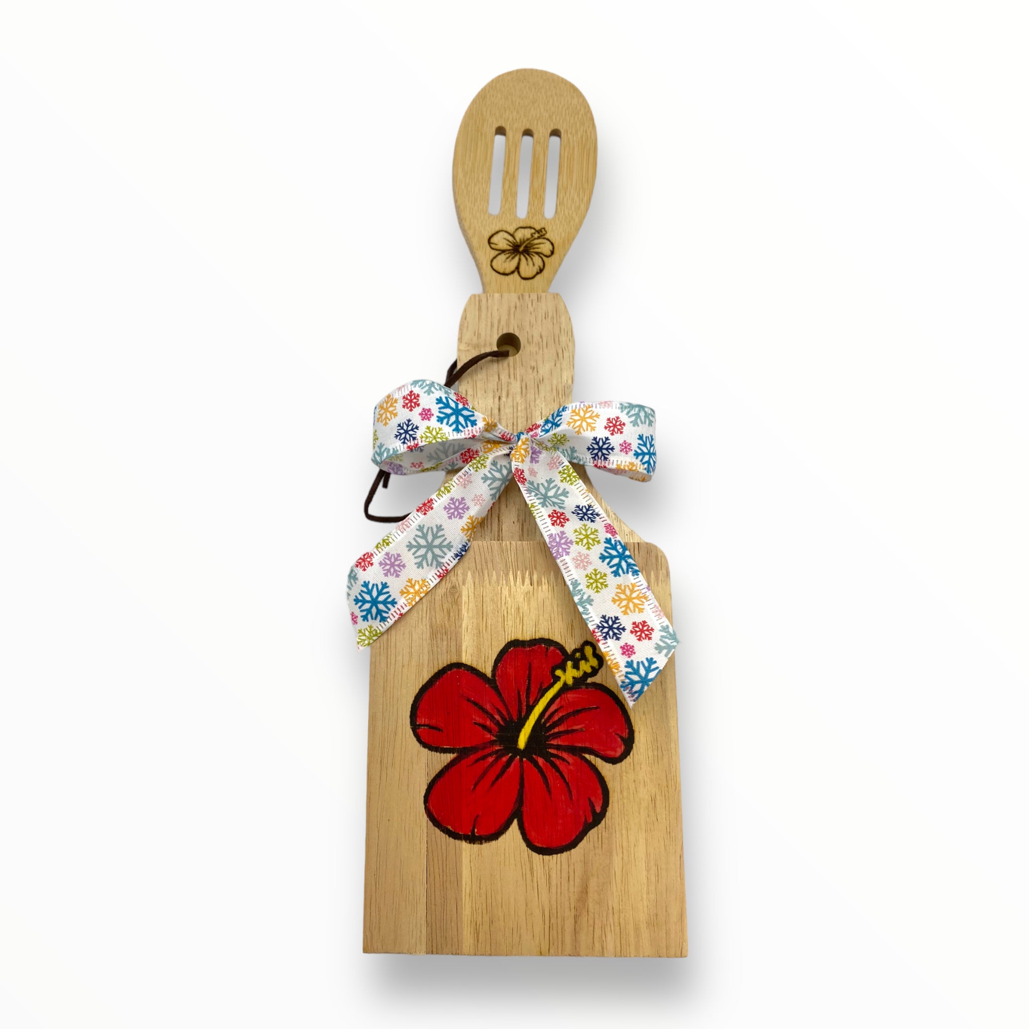 Artesanía en Madera - Set Tostonera y Cuchara D (Puerto Rico/Navidad)