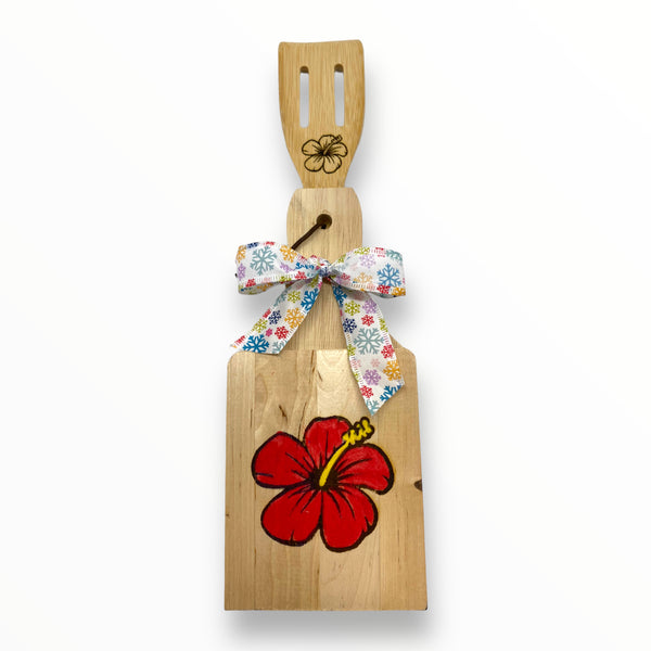 Artesanía en Madera - Set Tostonera y Cuchara D (Puerto Rico/Navidad)