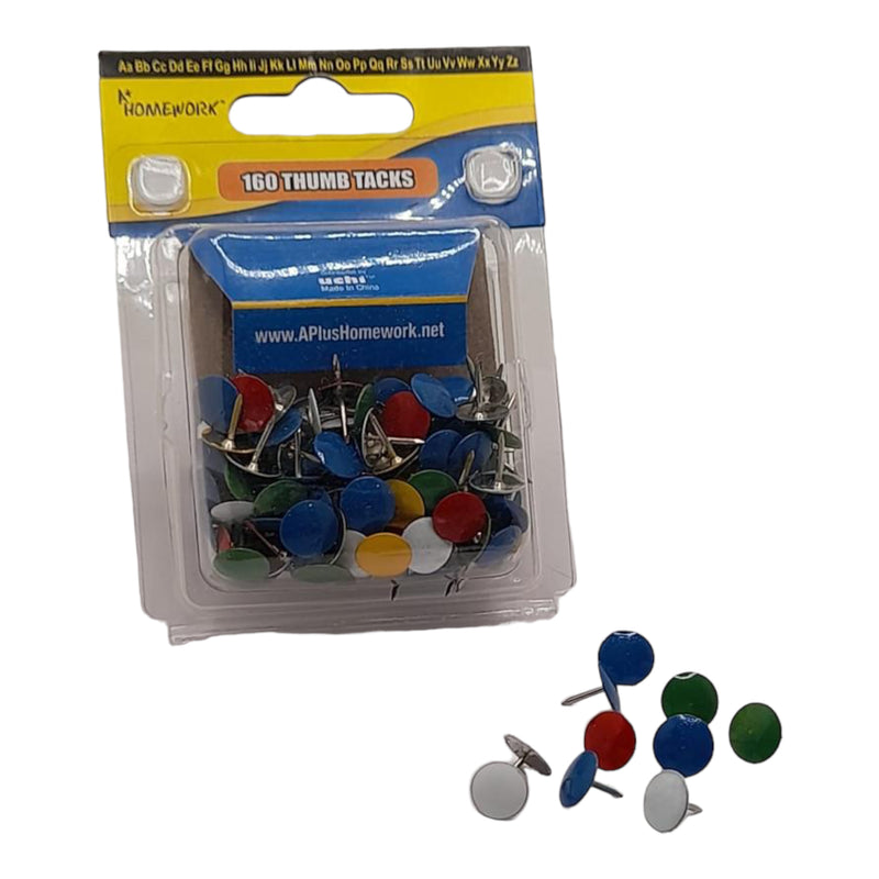 A+ Homework - Color Thumb Tacks (160pcs)