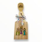 Artesanía en Madera - Set Tostonera y Cuchara D (Puerto Rico/Navidad)