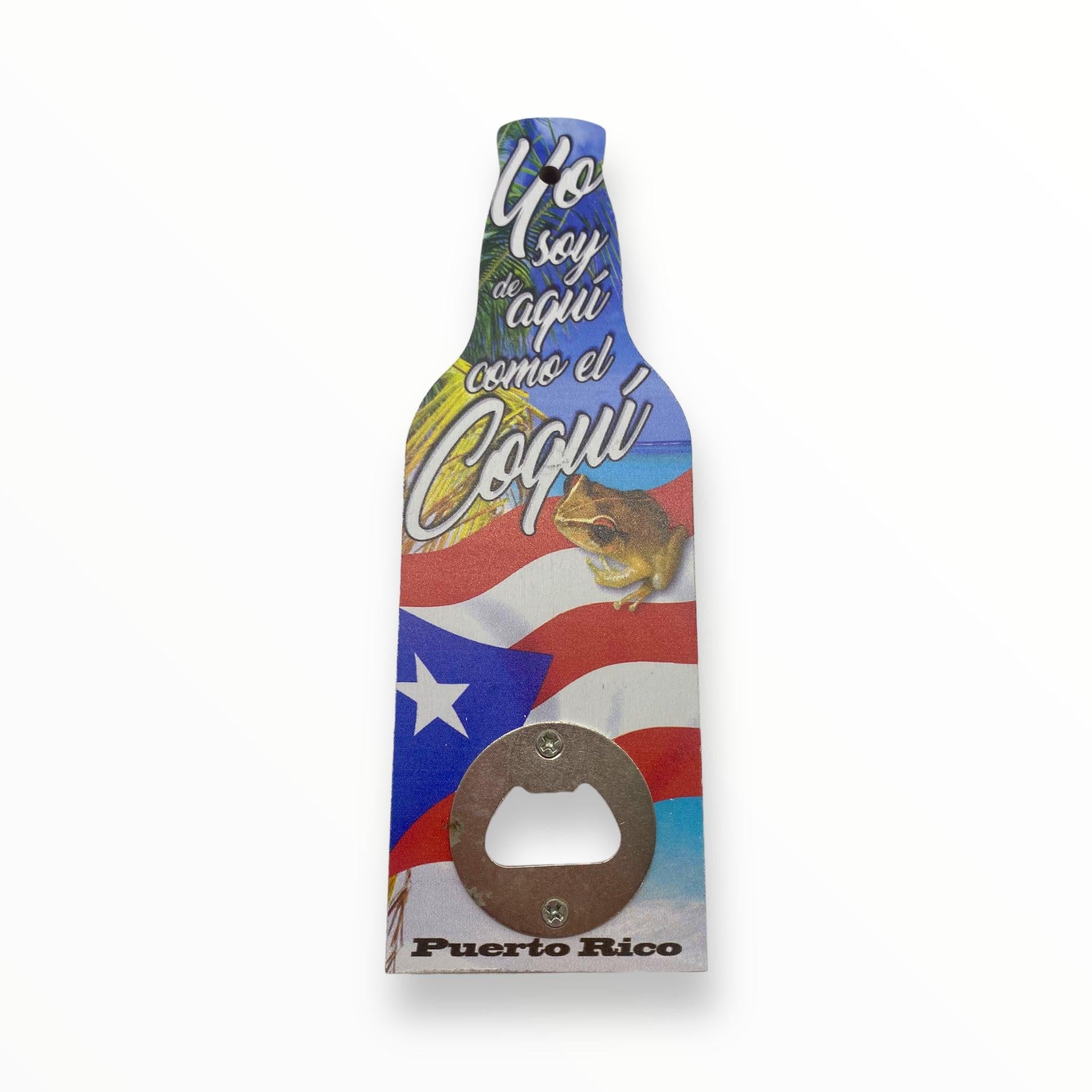 Souvenir de Puerto Rico - Destapador en Forma de Botella con Imán (Pequeño)