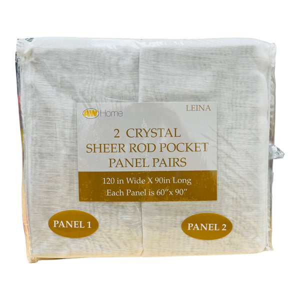 Leina - 2 Crystal Sheer Rod Pocket Panel Pair