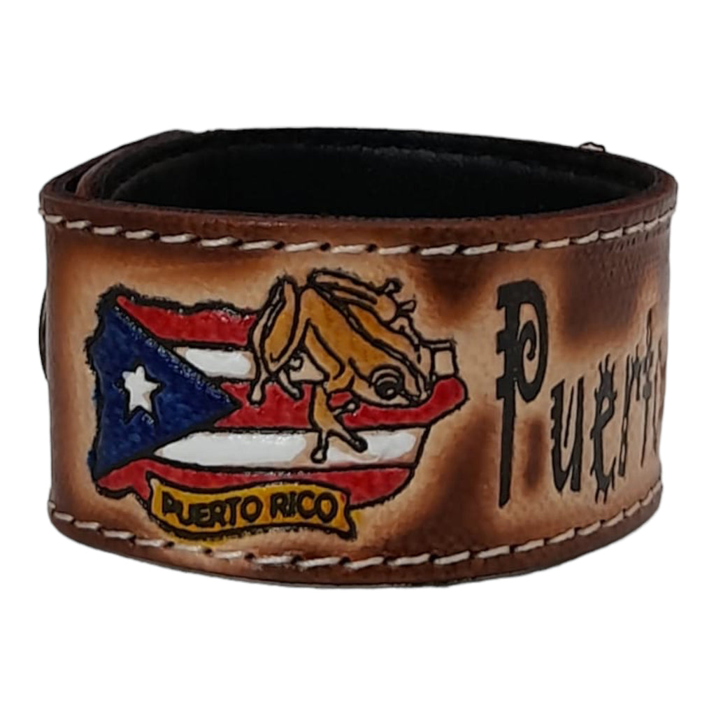 Souvenir de PR - Pulsera de Cuero (Large)