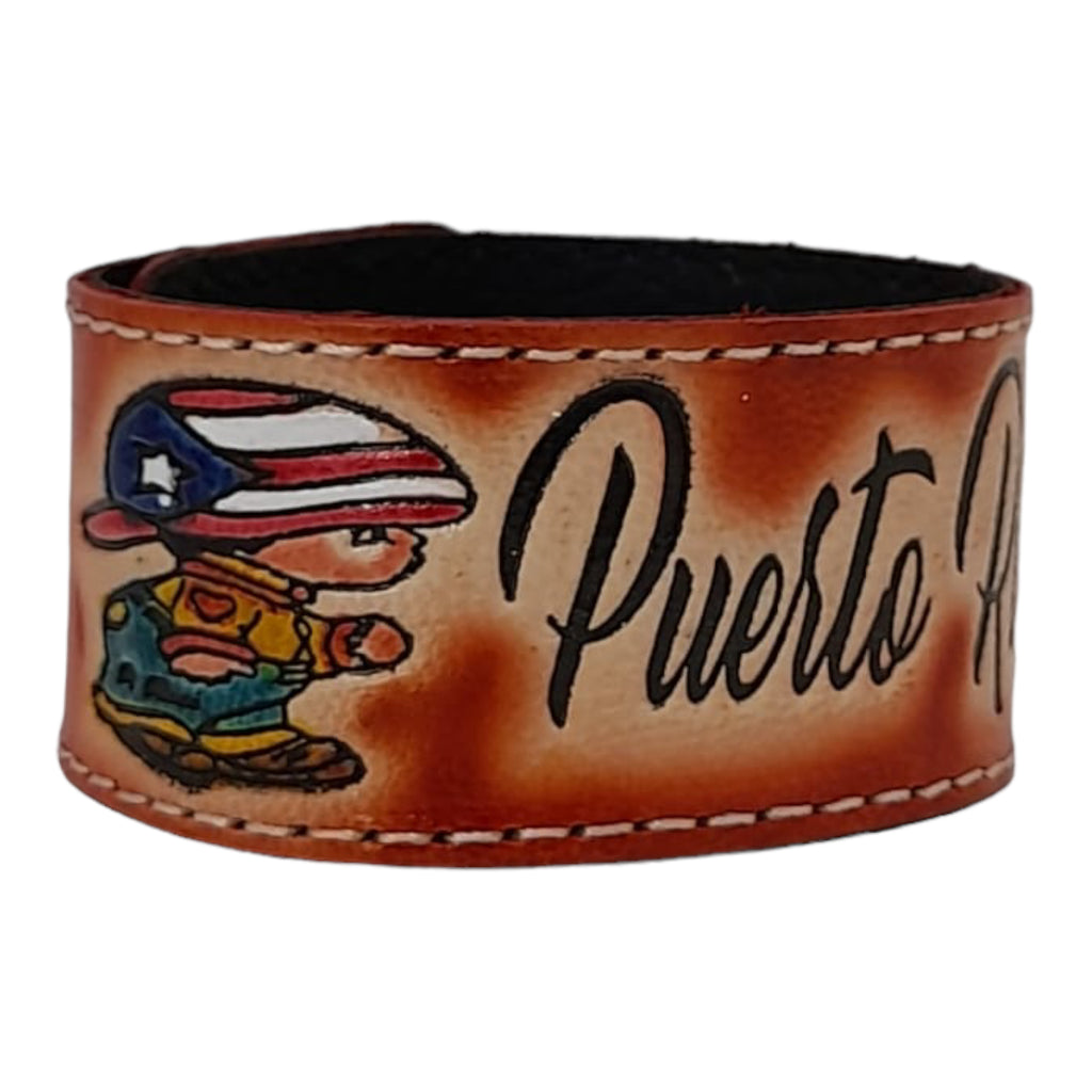 Souvenir de PR - Pulsera de Cuero (Large)
