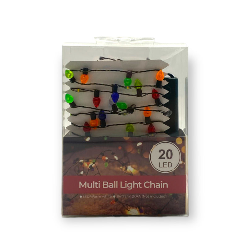 20 LED Multi Ball Light Chain / Warm White