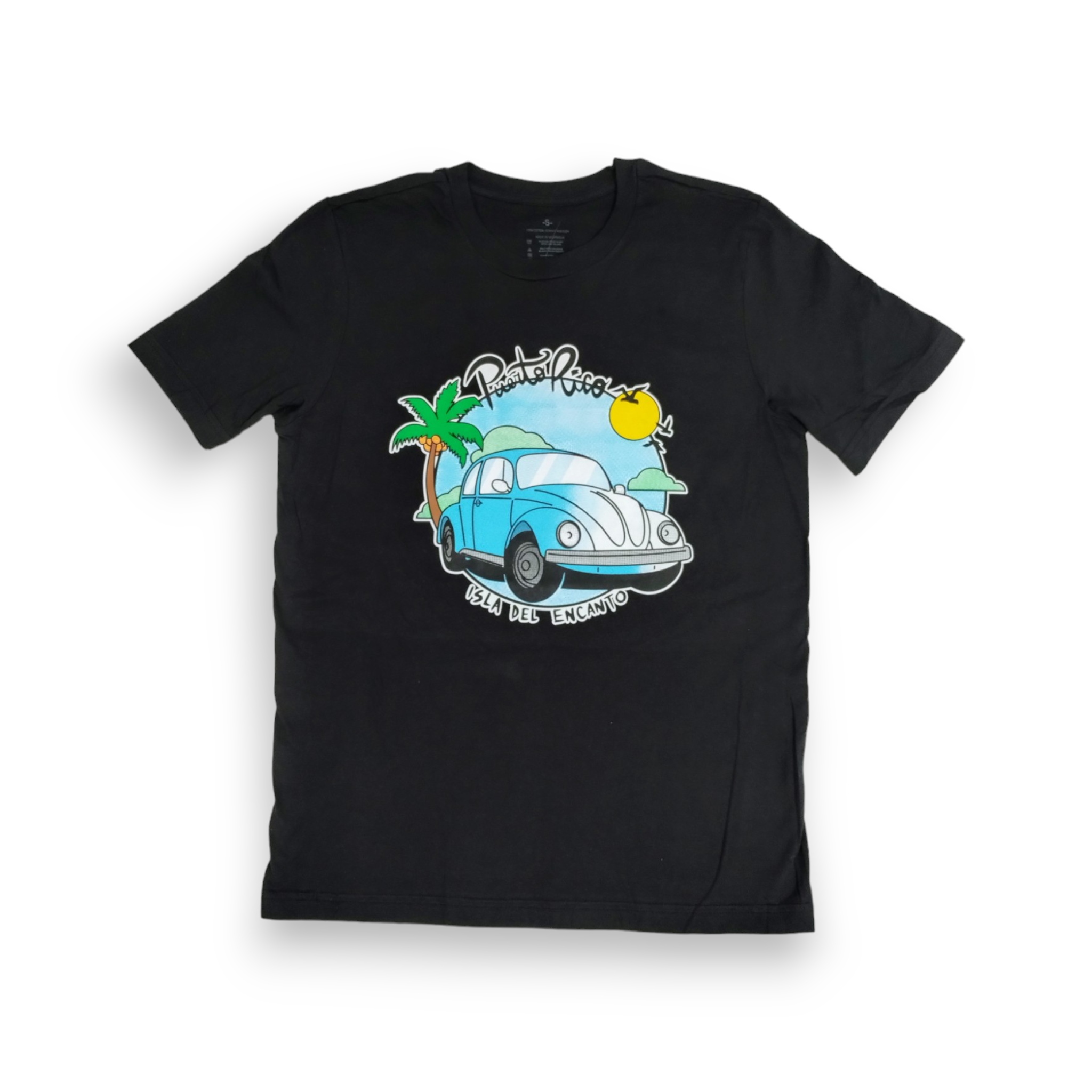 Souvenir de Puerto Rico - Camisas Negras con Logo sobre Puerto Rico T-SHIRT (Size Adulto)