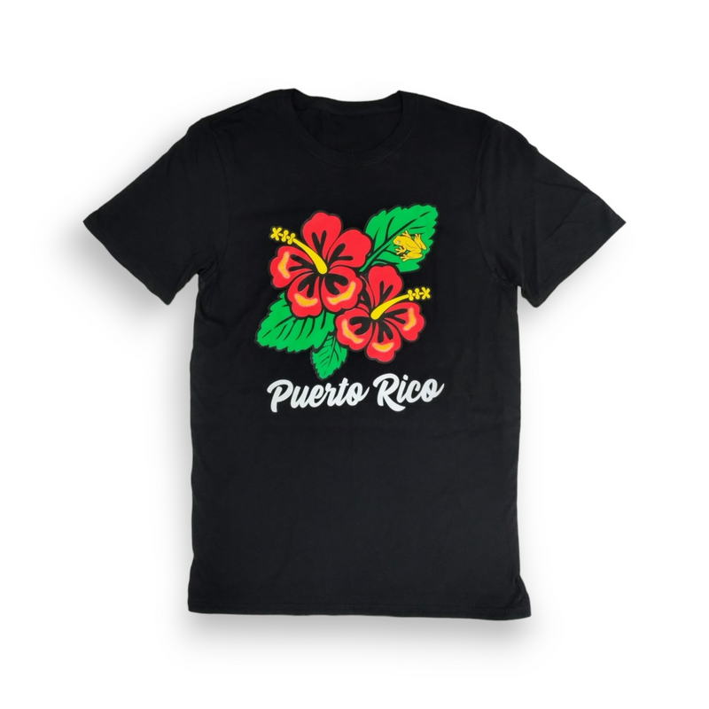 Souvenir de Puerto Rico - Camisas Negras con Logo sobre Puerto Rico T-SHIRT (Size Adulto)