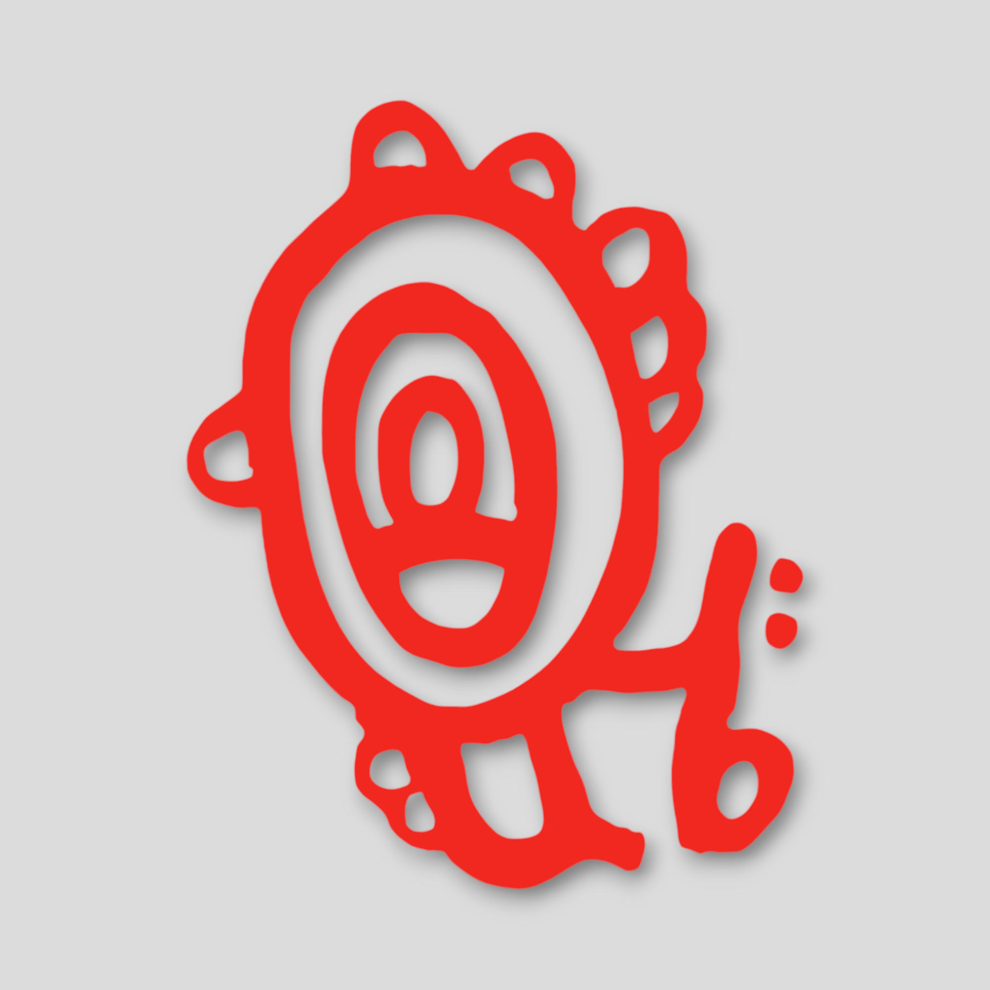 Puerto Rico Souvenirs - Stickers (Red Taino Symbols) *GLASS NOT INCLUDED*