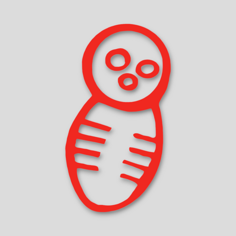 Puerto Rico Souvenirs - Stickers (Red Taino Symbols) *GLASS NOT INCLUDED*
