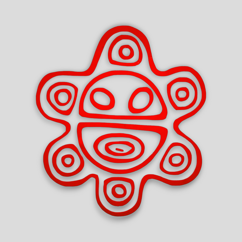 Puerto Rico Souvenirs - Stickers (Red Taino Symbols) *GLASS NOT INCLUDED*