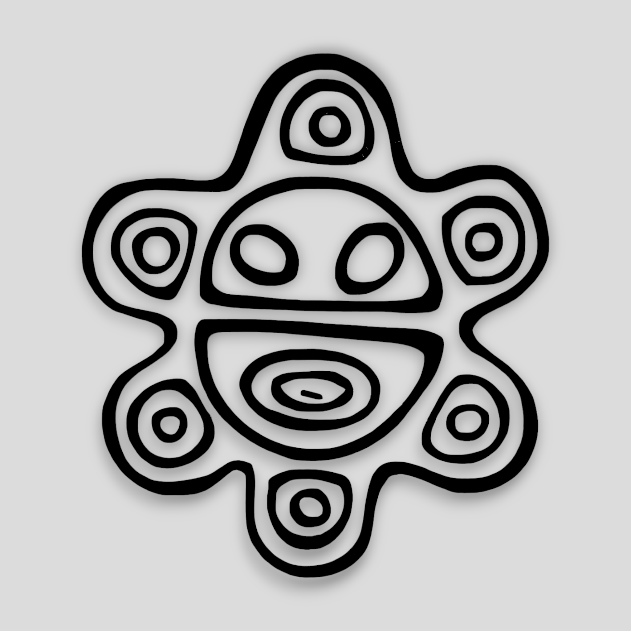 Souvenirs de Puerto Rico - Stickers (Símbolos Taínos Negros) *NO INCLUYE EL VASO*