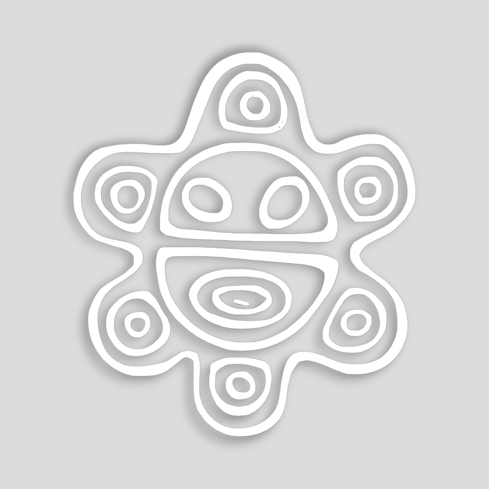 Puerto Rico Souvenirs - Stickers (White Taino Symbols) *GLASS NOT INCLUDED*
