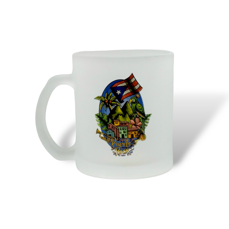 Souvenir from Puerto Rico - Frosted Glass Mugs