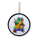 Puerto Rico Souvenir - Round Hanging Wooden Plaque (6.4" x 6.4")
