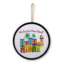 Puerto Rico Souvenir - Round Hanging Wooden Plaque (6.4" x 6.4")
