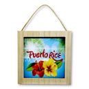 Souvenir de Puerto Rico - Placa de Madera Colgante Cuadrada (6.2" x 6.2")