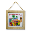 Souvenir de Puerto Rico - Placa de Madera Colgante Cuadrada (6.2" x 6.2")