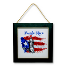 Souvenir de Puerto Rico - Placa de Madera Colgante Cuadrada (6.2" x 6.2")