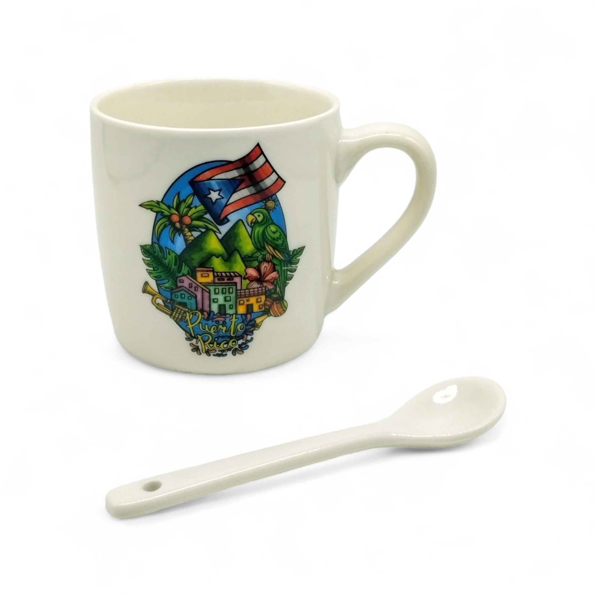Souvenirs de Puerto Rico - Taza con Cuchara en Empaque