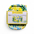 Rectangular Plastic Containers with Printed Lids (12pcs)