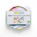 Round Plastic Containers with Printed Lids (12pcs)