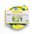 Contenedores Plásticos Redondos y Tapas Impresas (12pcs)