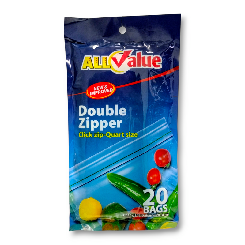 All Value - Double Zipper Gallon Size / 20 bags