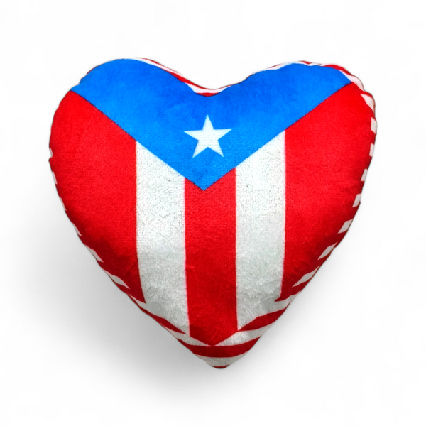 AW Pets - Juguete con Squeaker en Forma de Corazón con Diseño de Bandera de Puerto Rico
