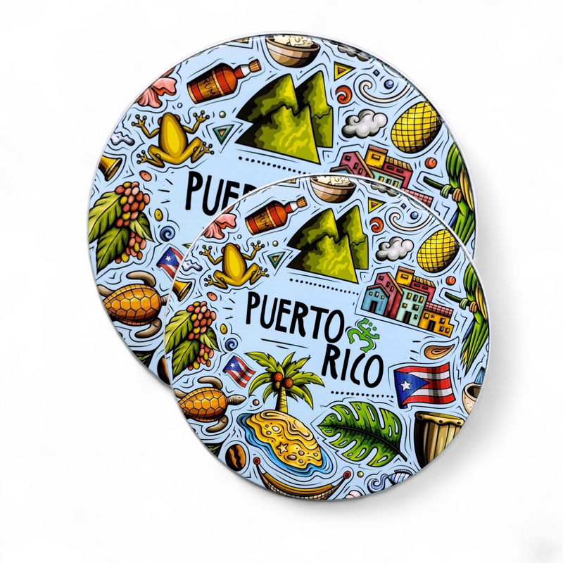 Tapas para Quemadores con Diseños de Puerto Rico (2pcs)
