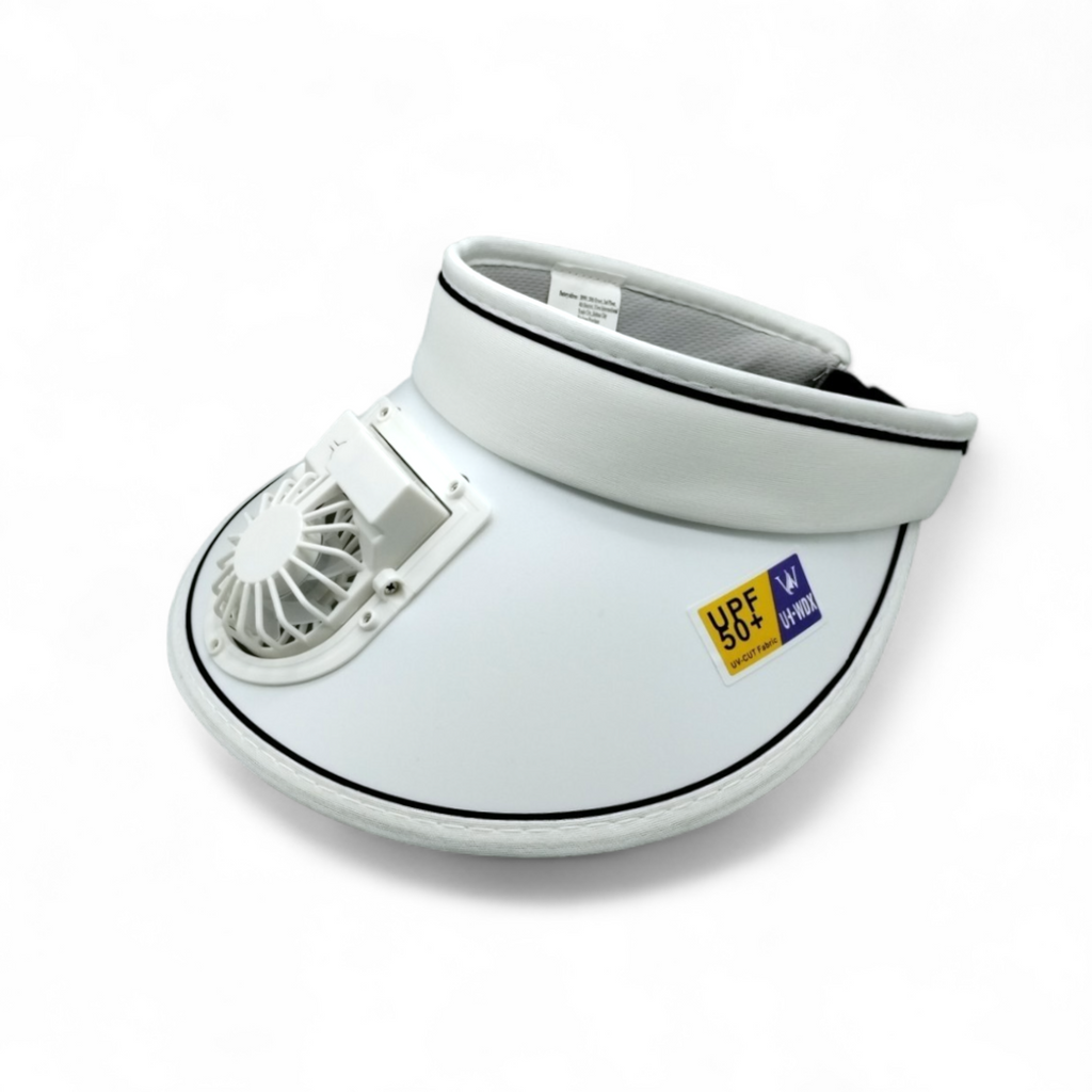 Wide Brim Hat with Integrated Small Fan
