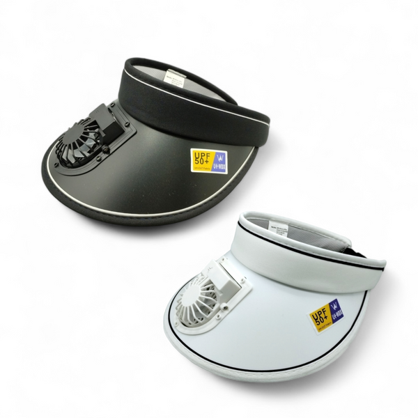 Wide Brim Hat with Integrated Small Fan