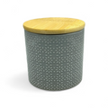Canister pequeño de Cerámica con Tapa de Bambú (3.9" × 3.5") *NO ENVIOS POR CORREO*